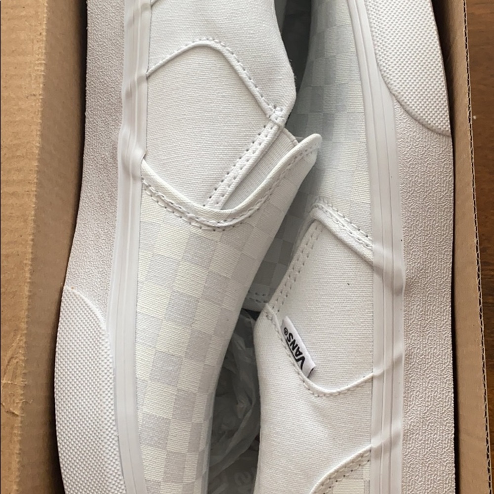White Checkered Vans